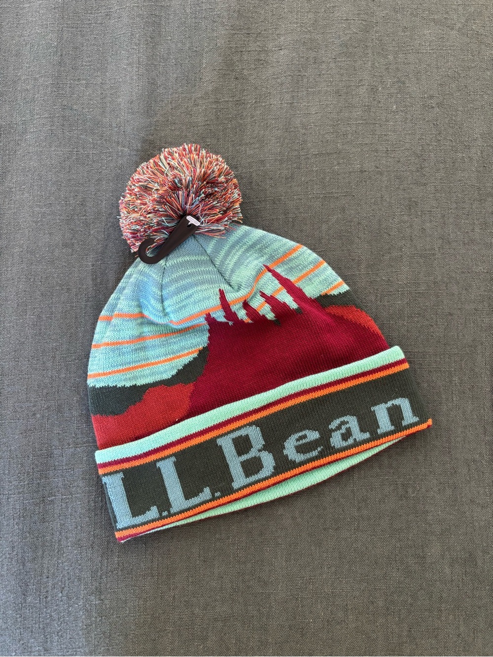 L.L. Bean Multicolor Pom Beanie